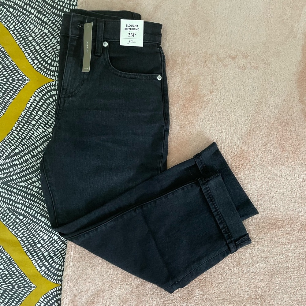 J Crew Petites Slouchy Boyfriend Jean in Washed Black - Picture 2 of 3